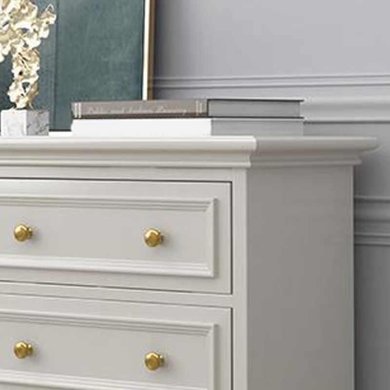 Glam Solid Wood Storage Chest Bedroom White Chest with Drawers