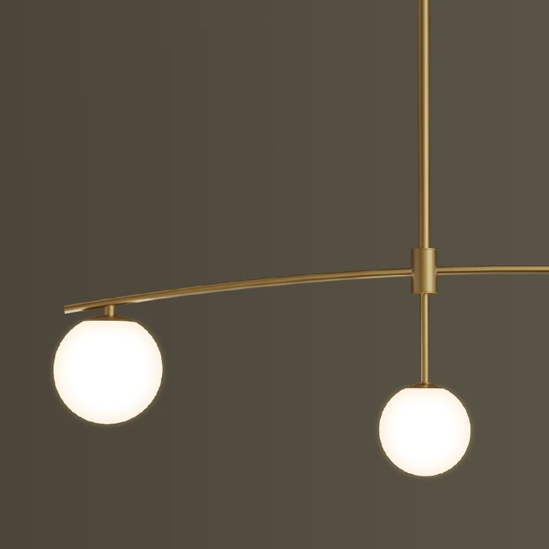 Contemporary Island Light Sphere Glass Island Chandelier Lights in Gold