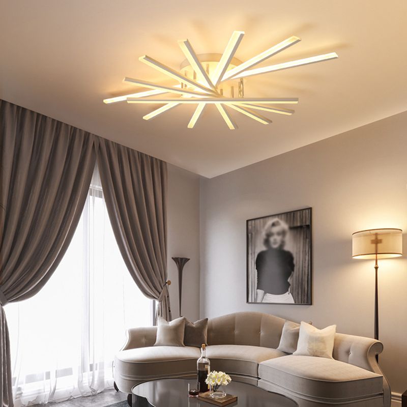 Minimalismo moderno Metal Semi Flush Mount Lighture 7 LE LEACH LED LED SEMI FLUSH PARA SALA