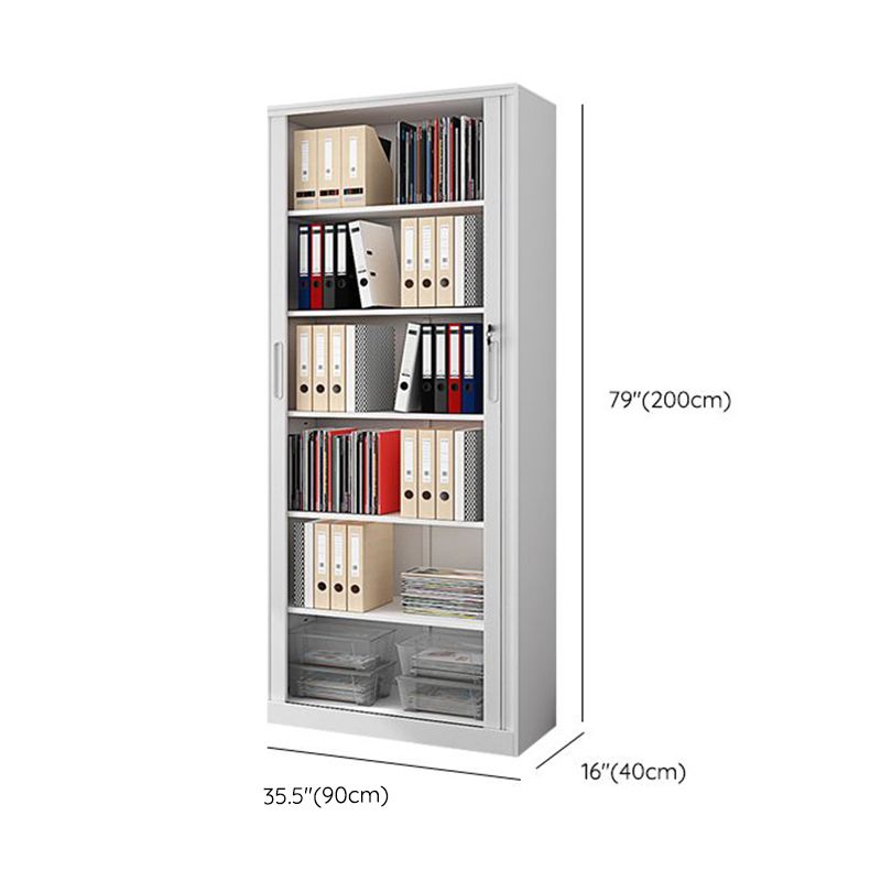 Modern File Cabinet Storage Shelves Rolling Door Metal Filing Cabinet for Home Office