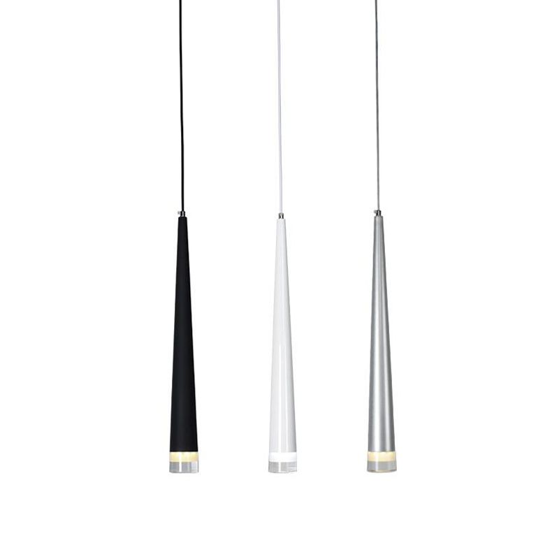 Minimalisme Conische led hangende licht moderne stijl lange kegelverlichtingsarmatuur met kristallen lampenkap
