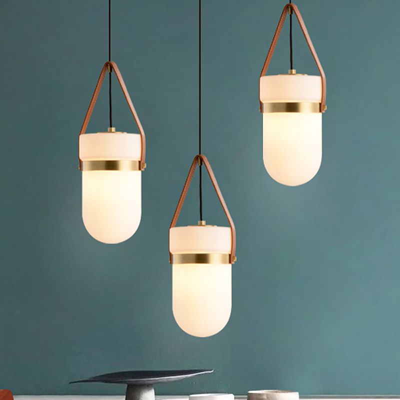 Lámpara colgante de cilindro Class blanco contemporáneo 1 cabezal dormitorio colgante de techo accesorio