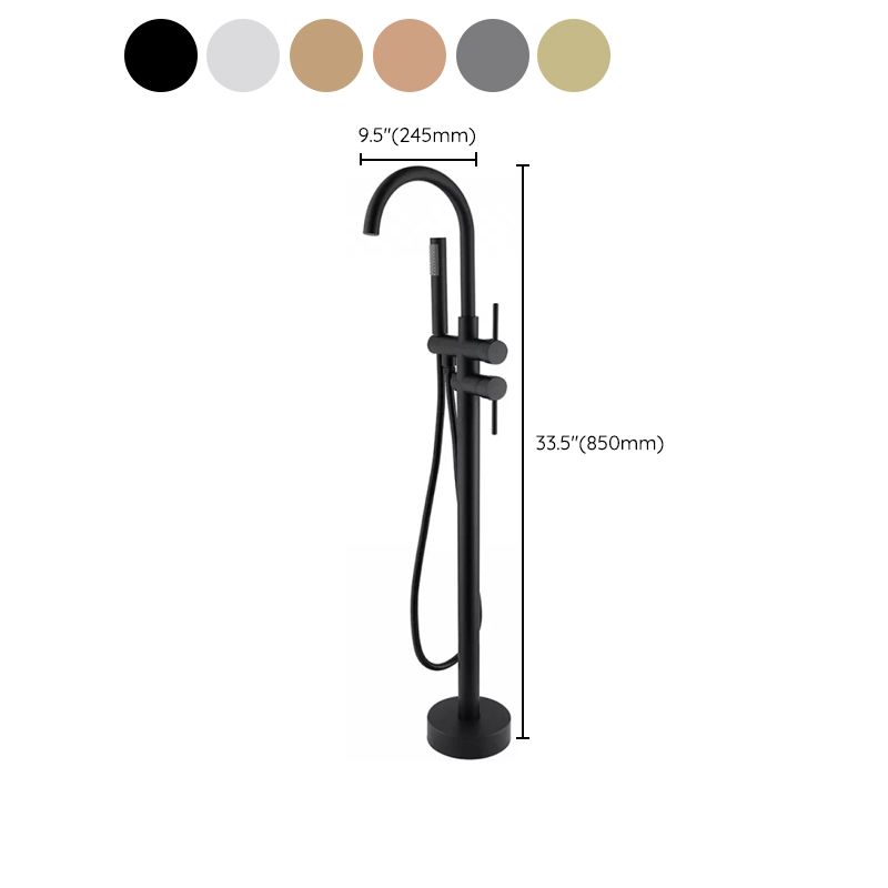 Modern Freestanding Faucet Copper with Risers and Handheld Shower Tub Faucet