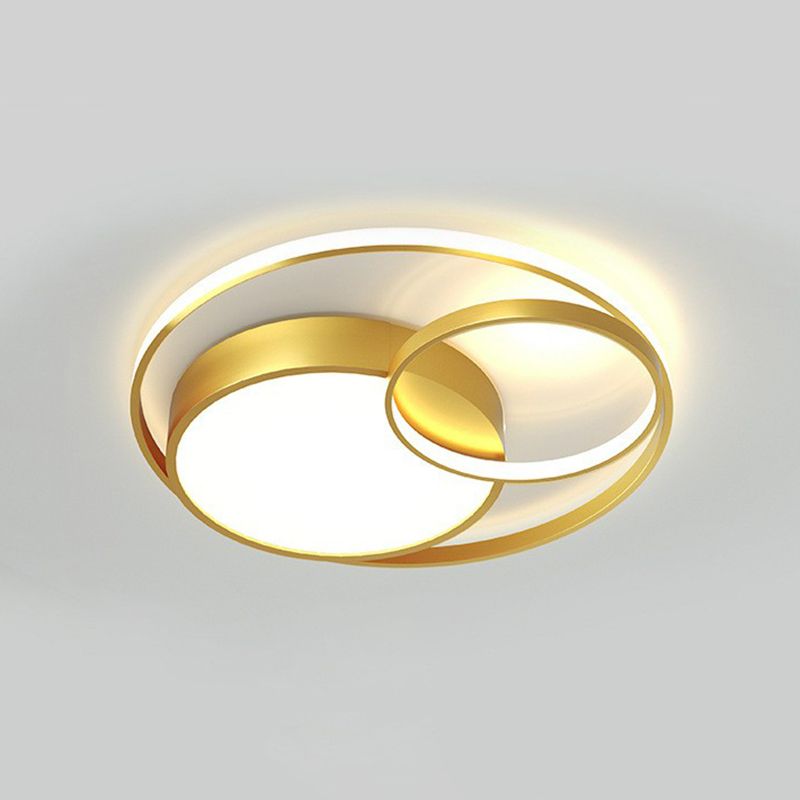 Gold Geometrical LED Flush Mount Modern Acrylic Flushmount Ceiling Light for Living Room