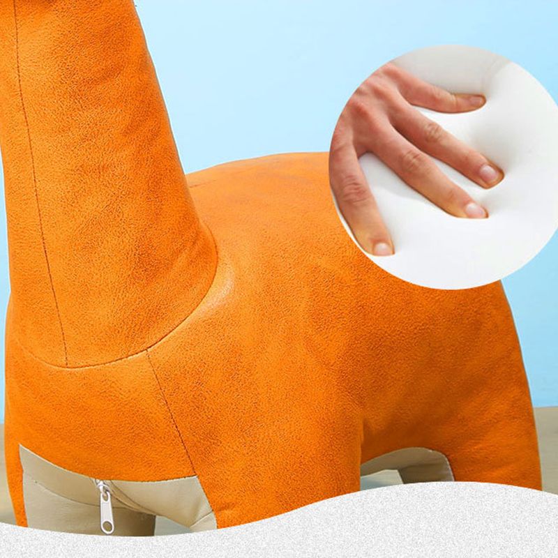 Modern Velvet Pouf Ottoman Contrast Color Donkey Shape Stain Resistant Pouf Chair