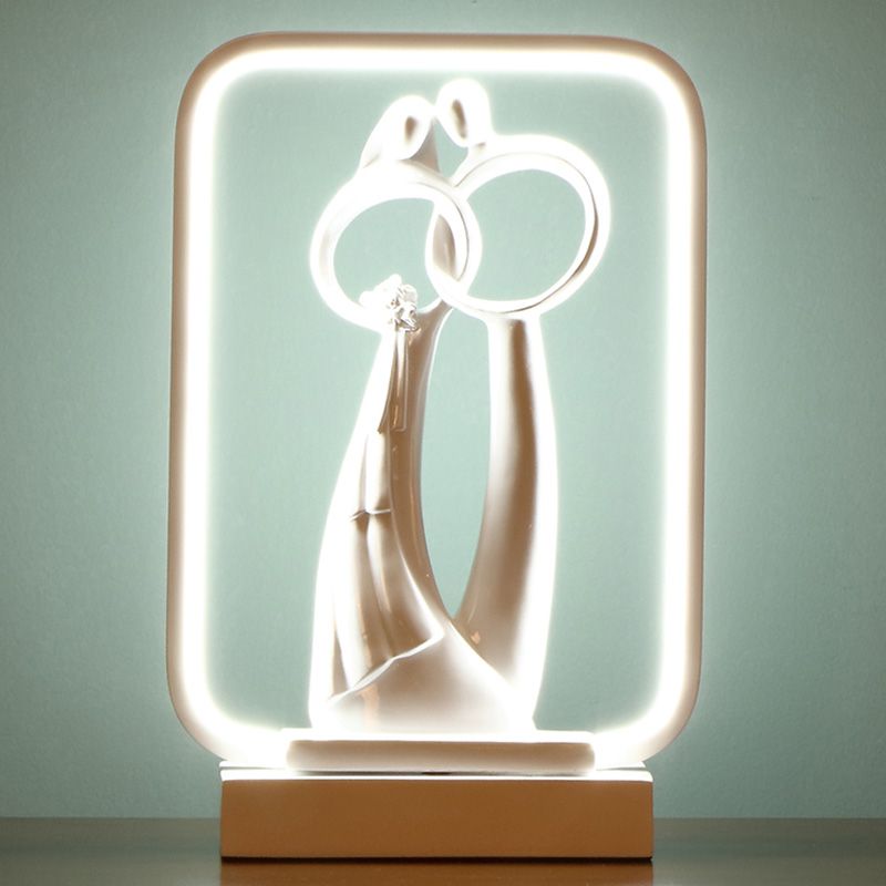 Modern Style Linear Night Table Lamp Metal Nightstand Lamp for Bedroom