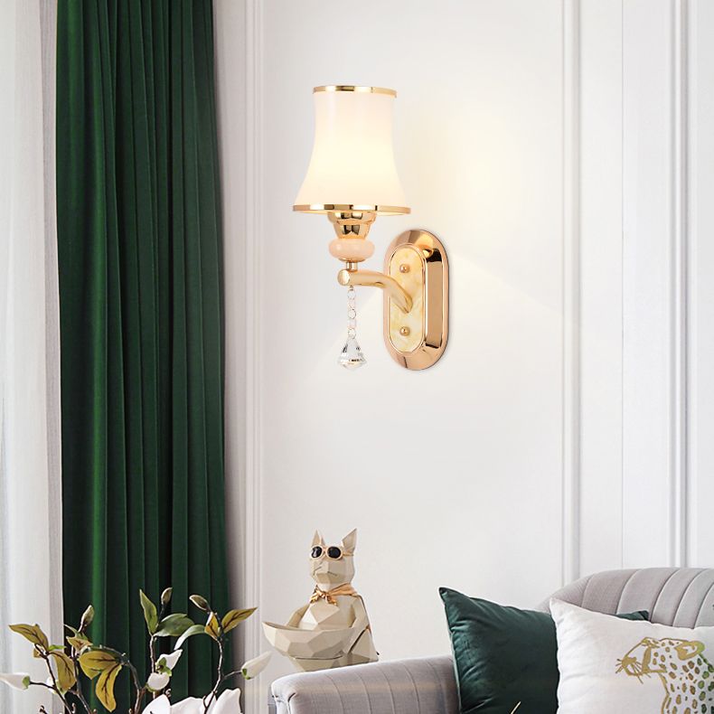 Modern Simple Vanity Light Cylinder Shape Vanity Lamp with Glass Shade for Shower Room