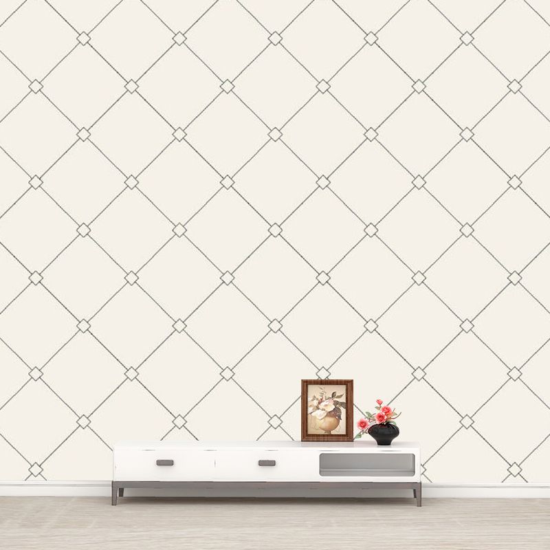 Simplicity Trellis Wall Paper Murals for Living Room Customized Wall Covering in Beige