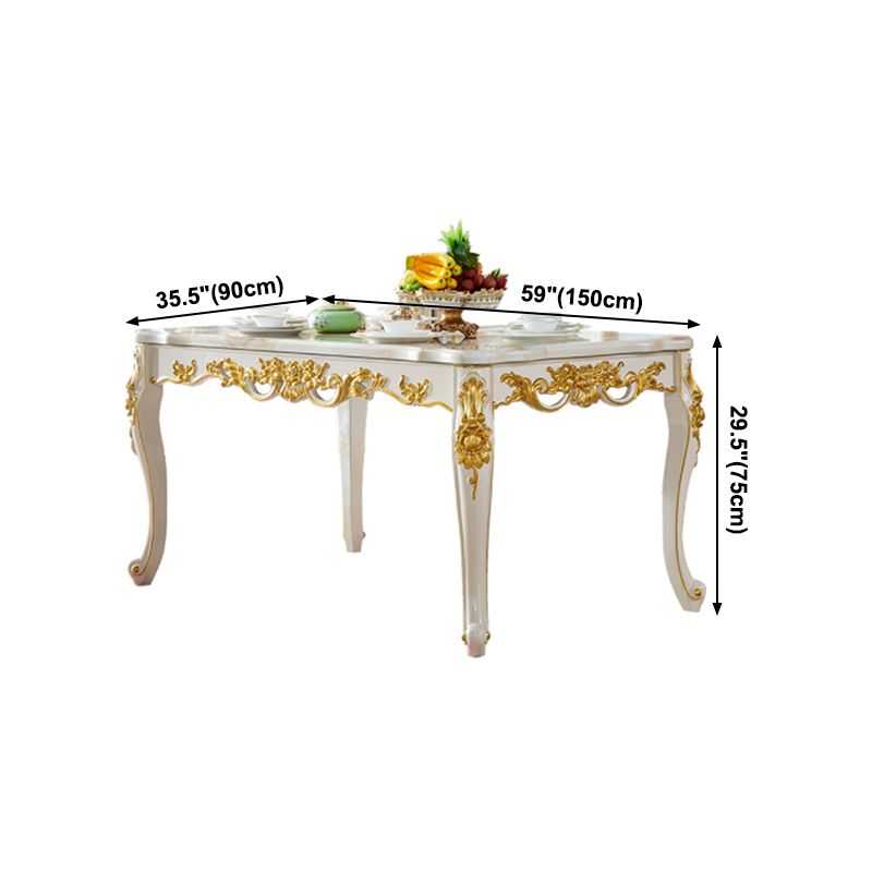 Mesa de mármol rectangular con base de 4 patas resistente a arañazos de estilo de lujo para el hogar