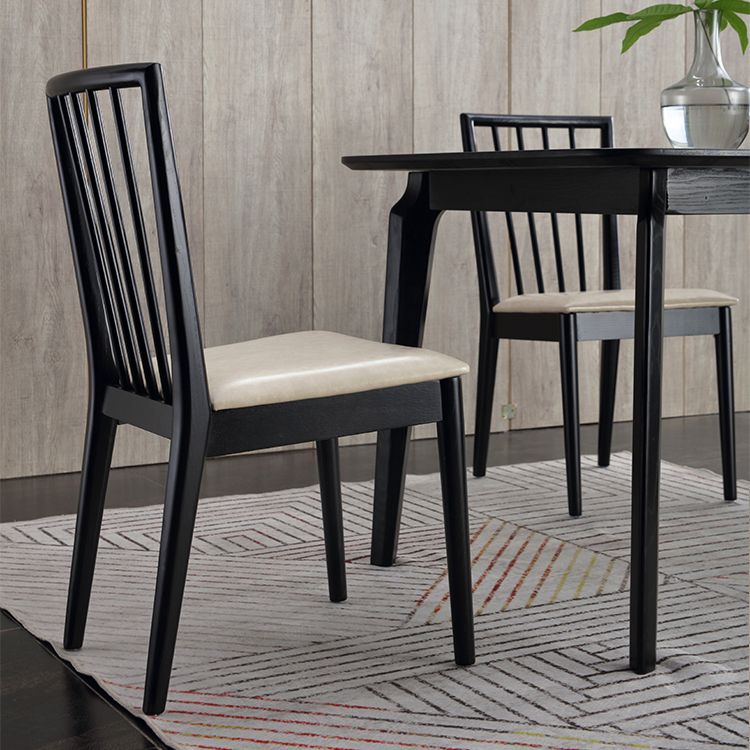 Chaise d'appoint de salle à manger moderne, chaise à dossier à lattes en bois de 16,5 pouces de large pour un usage domestique