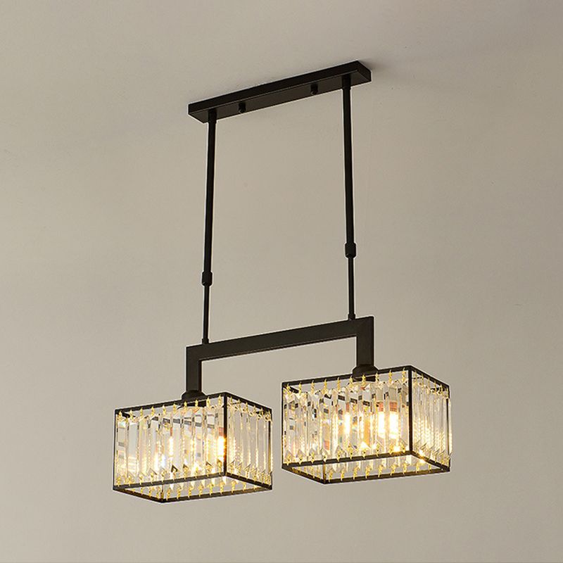 Luxury Rectangular Shade Pendant Light, Simple Crystal Pendant Lighting for Dinner Table