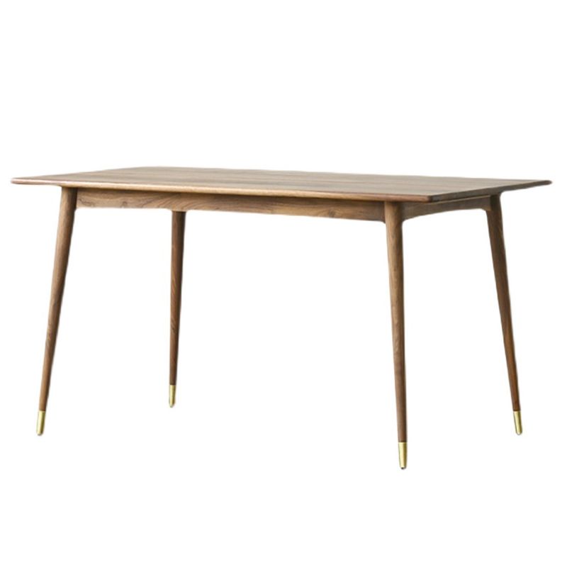 Rectangle Luxury Dining Table Wood Color Fixed Table with Pinewood Solid Wood