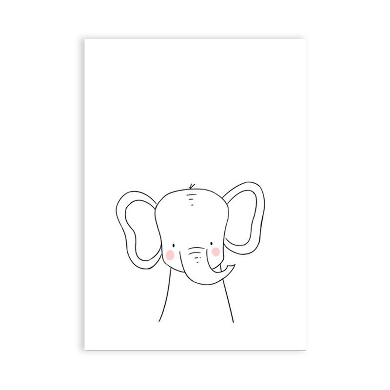 Soft Color Animal Pattern Canvas Print Textured Children's Art Dining Room Wall Decor