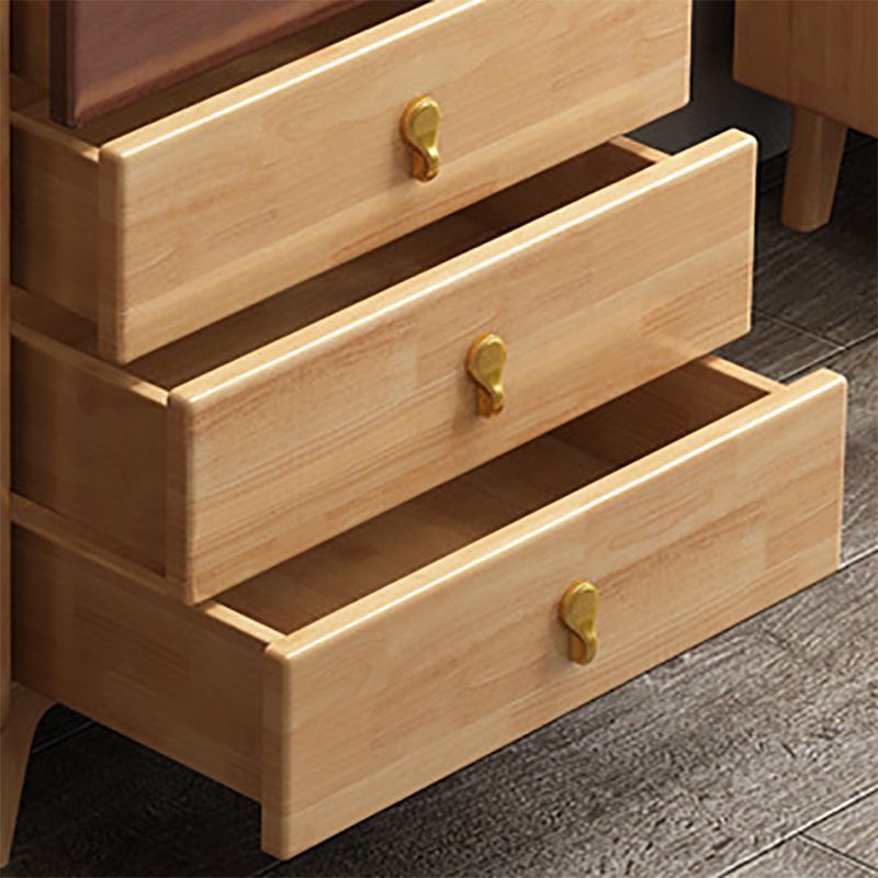 Contemporary Chest Solid Wood with Drawer Rectangle Squared Legs Accent Chest