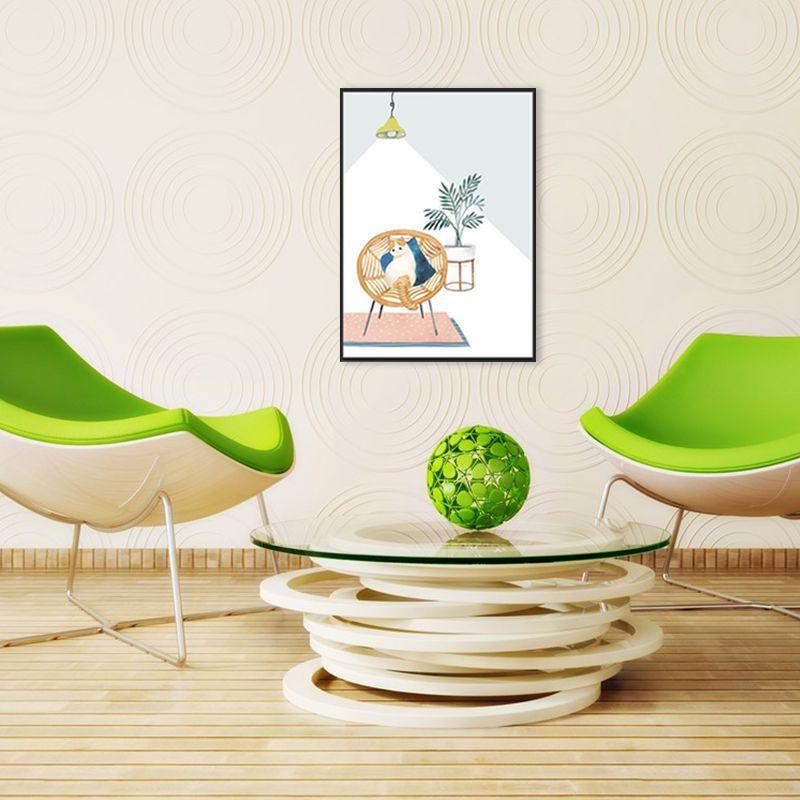 Textured Potting Painting Kids Style Canvas Wall Art Print, Multiple Sizes Options