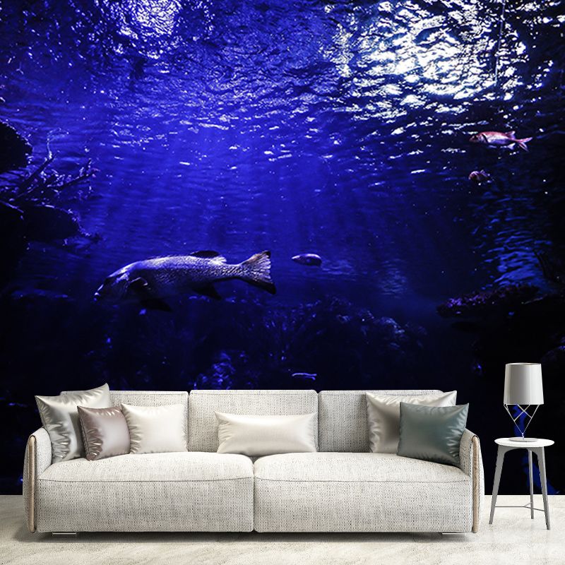 Environment Friendly Resistant Mural Wallpaper Marine Life Sleeping Room Wall Mural
