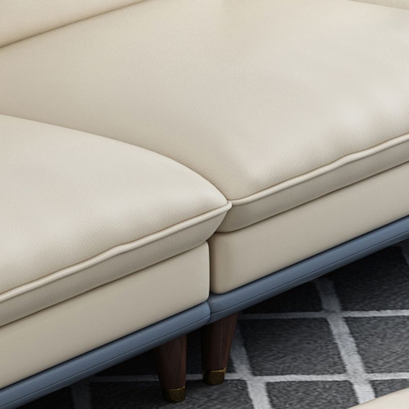Leather Pillow Top Arm Sofa 37.4"High Cushion Back Sectional Sofa with Storage