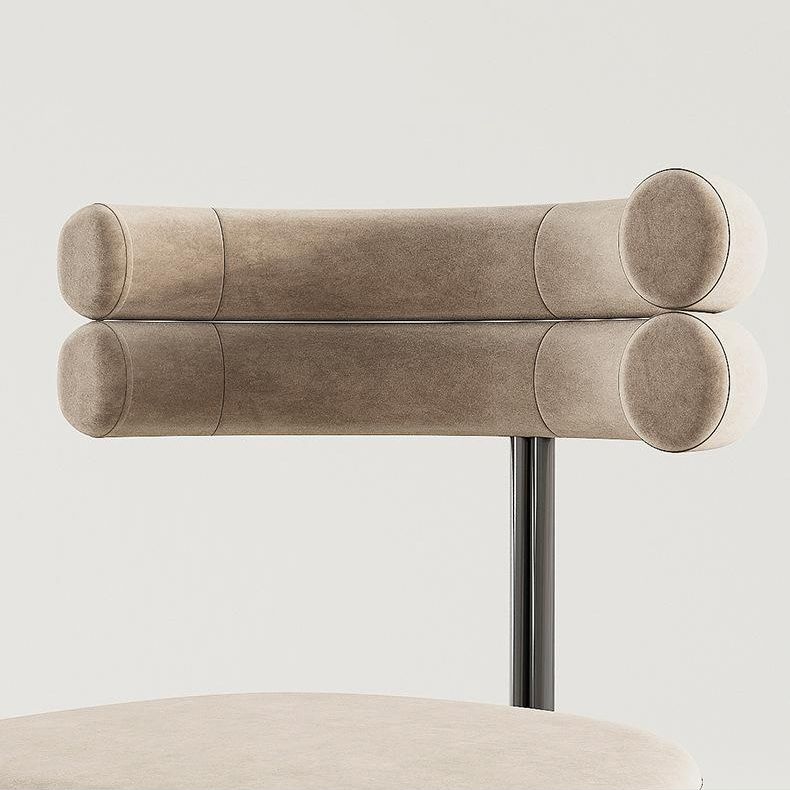 Contemporary Velvet Armless Side Chair Matte Finish Open Back Dining Chair
