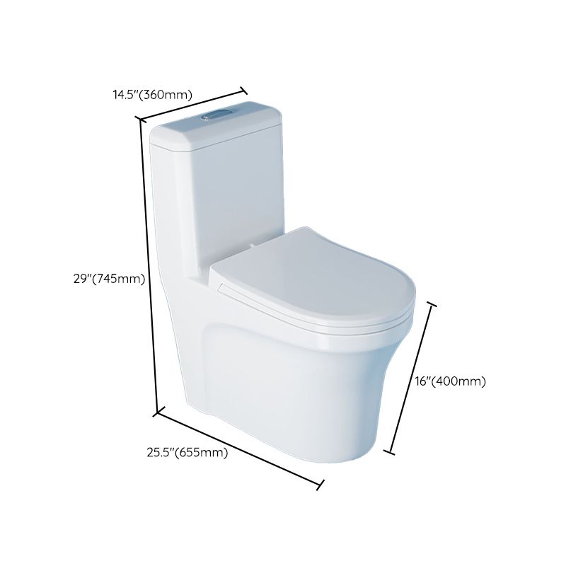 Contemporary Floor Mounted Toilet Bowl One-Piece Toilet for Washroom