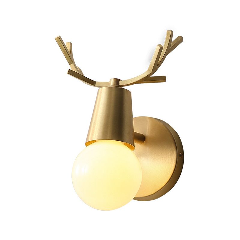 Contemporary Single Golden Wall Mounted Sconce Unique Metal Wall Light