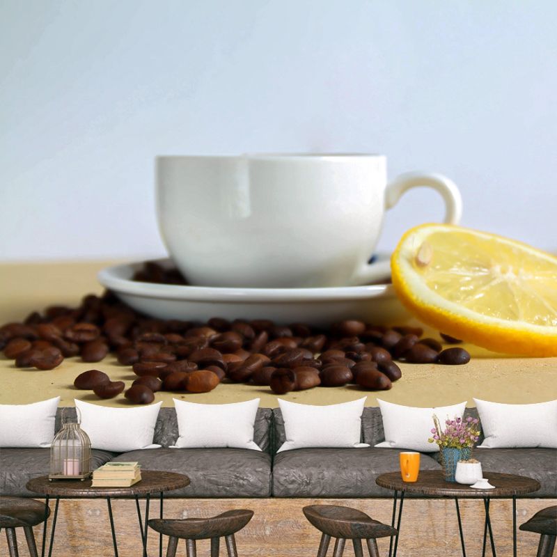 Photographie murale de grains de café, couleur douce, papier peint résistant à la moisissure pour la décoration