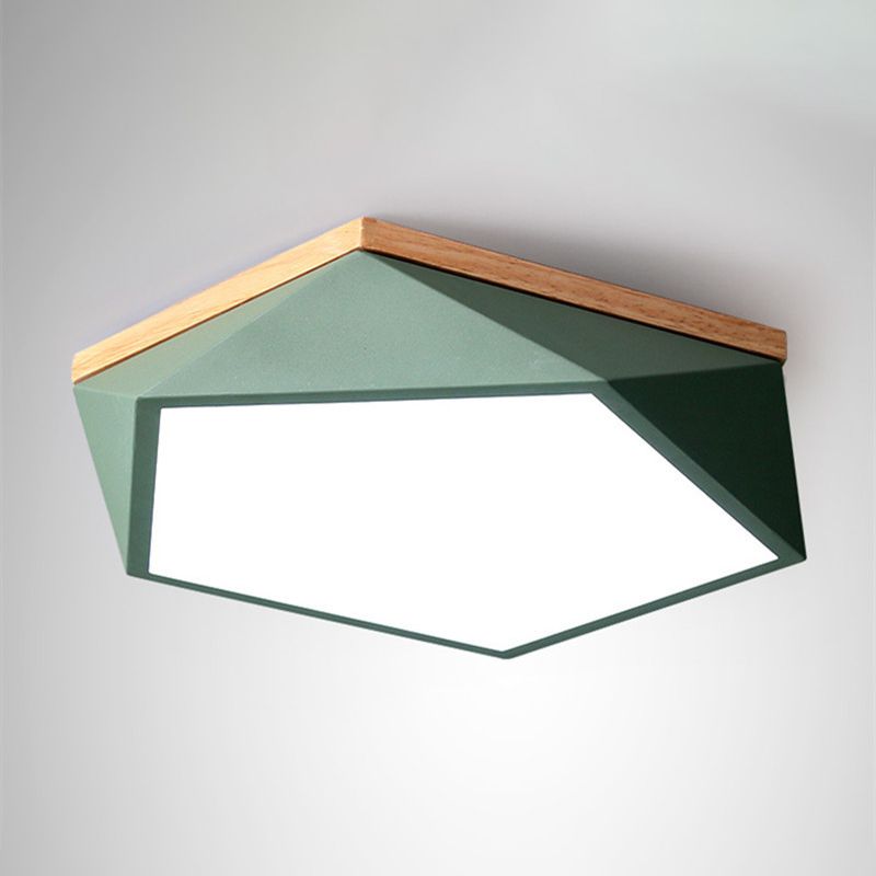 Acrylic Geometric LED Flush Mount in Modern Concise Style Iron Macaron Ceiling Light for Bedroom