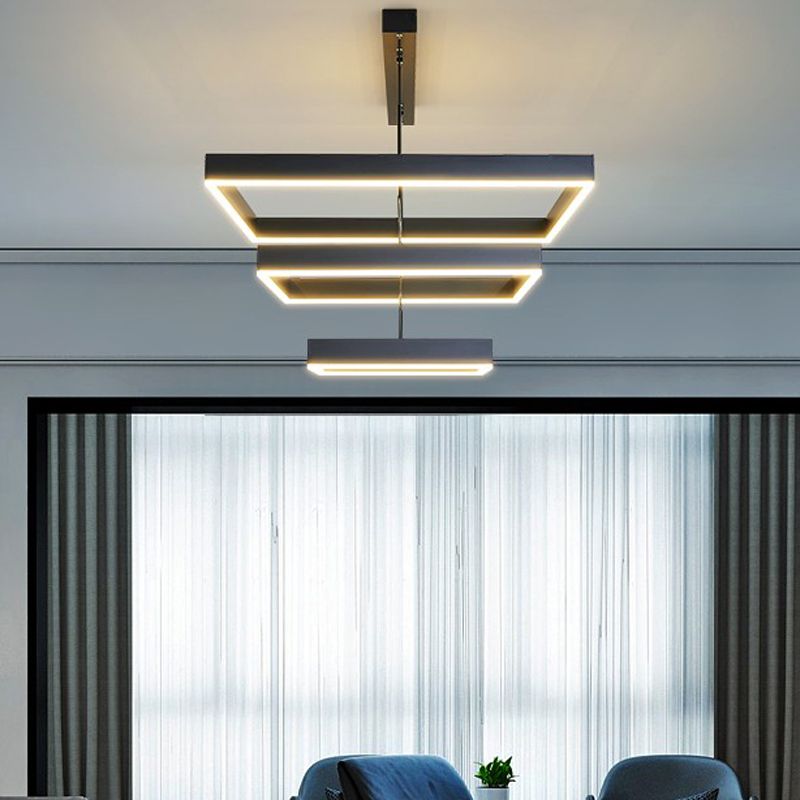 Modern Chandelier Light Fixtures Multi-Tier Hanging Pendant Lamps with Acrylic Shade