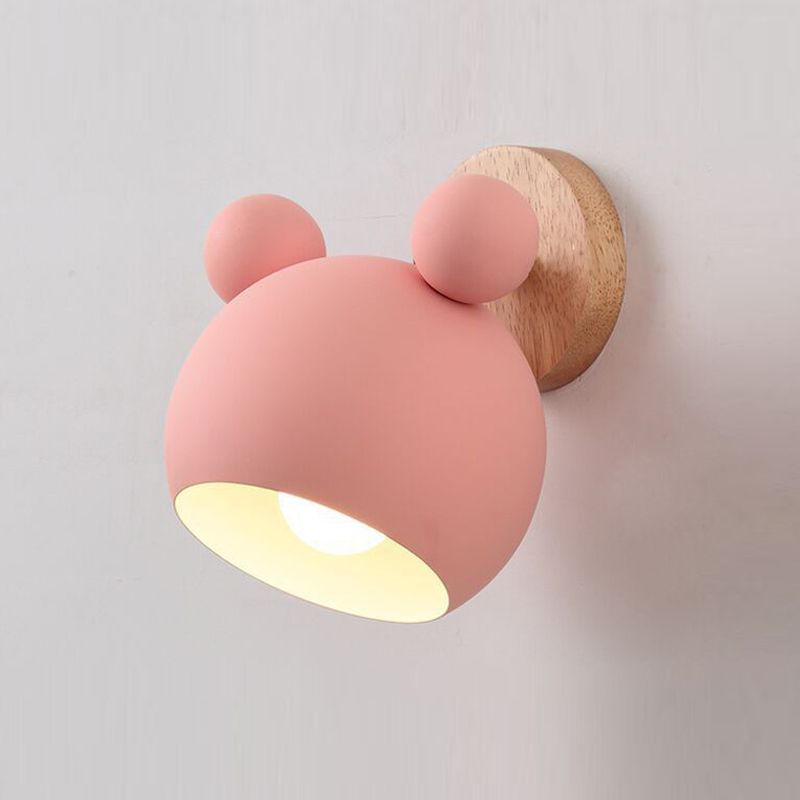 Nordic Metall Wall Light 6 "breite Makkaronwandleuchten mit Holz für Wohnzimmer