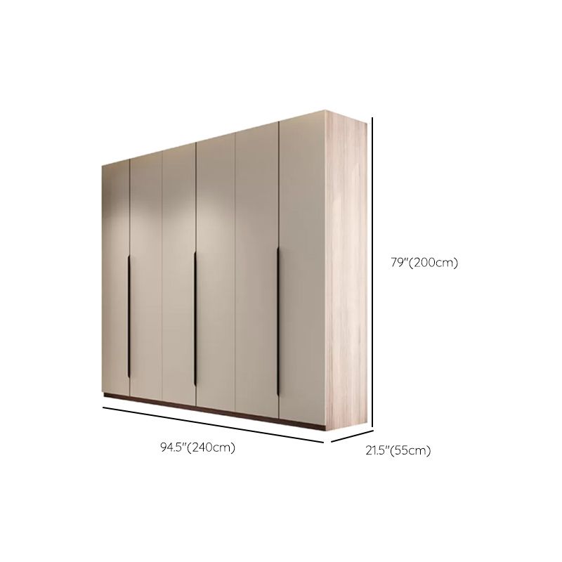 Hinged Storage Cabinet Modern Wardrobe Armoire with Garment Rod