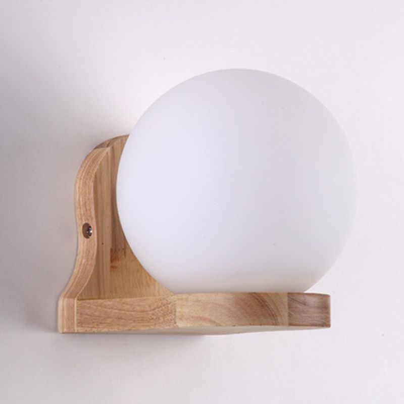 Madera de sombra geométrica luces de pared moderna simple 1 cabeza de montaje de pared de la pared en blanco