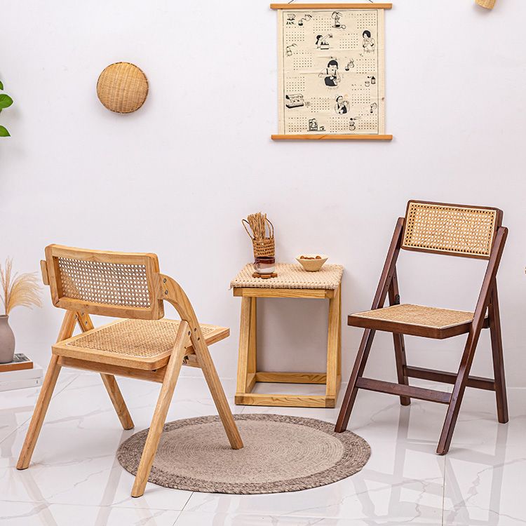 Minimalist Solid Wood Kitchen Dining Folding Side Chair Opening Back Folding Side Chair