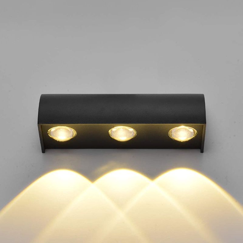Modern Style Wall Lamp Metal 3 Lights Sconces in Black for Outdoor