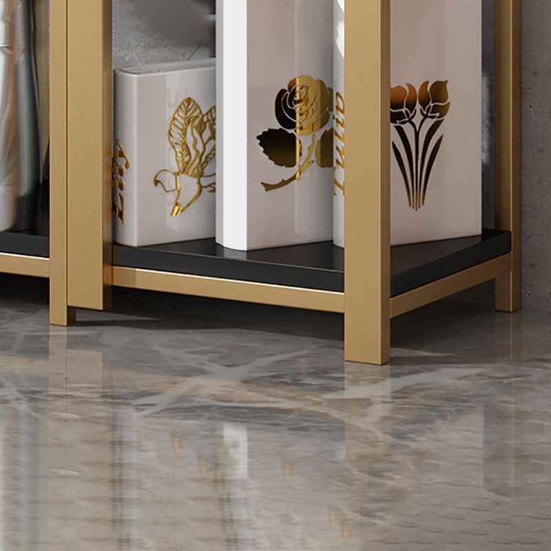 Modern Style Bookcase Gold Frame Metal Open Back Bookshelf for Home Office