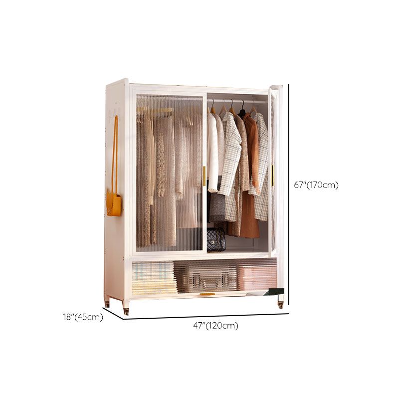 Modern Style Combination Armoire Glass Wardrobe Cabinet for Bedroom