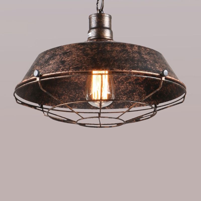 Luce a sospensione in ferro battuto a 1 luce vintage fienile a soffitto per la barra