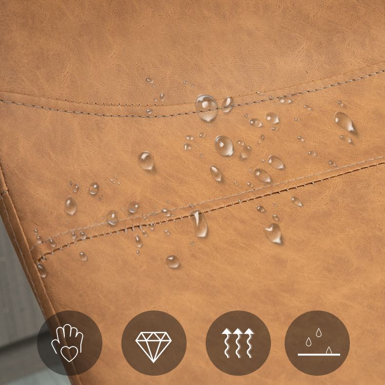 Industrial Metal Barstool Faux Leather Counter Stool for Home