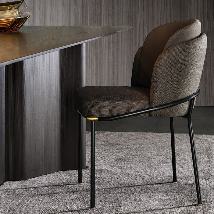 Silla de cocina contemporánea Silla auxiliar sin brazos con patas de metal