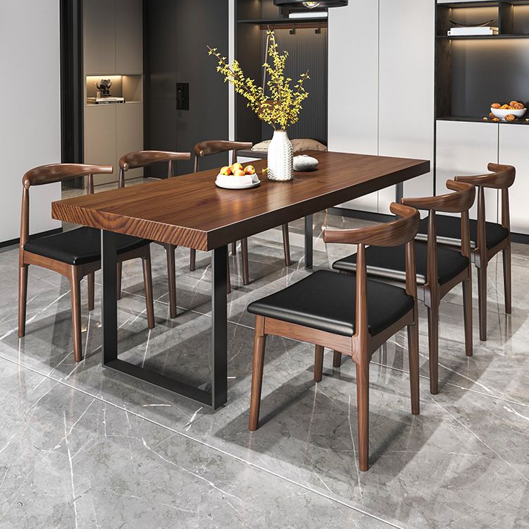Solid Wood Dinette Set 1/2/7 Pieces Industrial Rectangle Dining Table Set