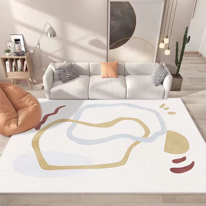 Dark Brown Modern Carpet Color Lump Polyester Carpet Washable Carpet for Home Decor