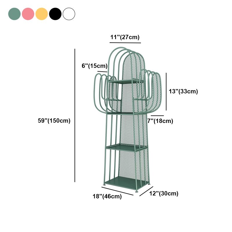 59"H Scandinavian Style Bookshelf Metal Shelf Bookcase for Home Use