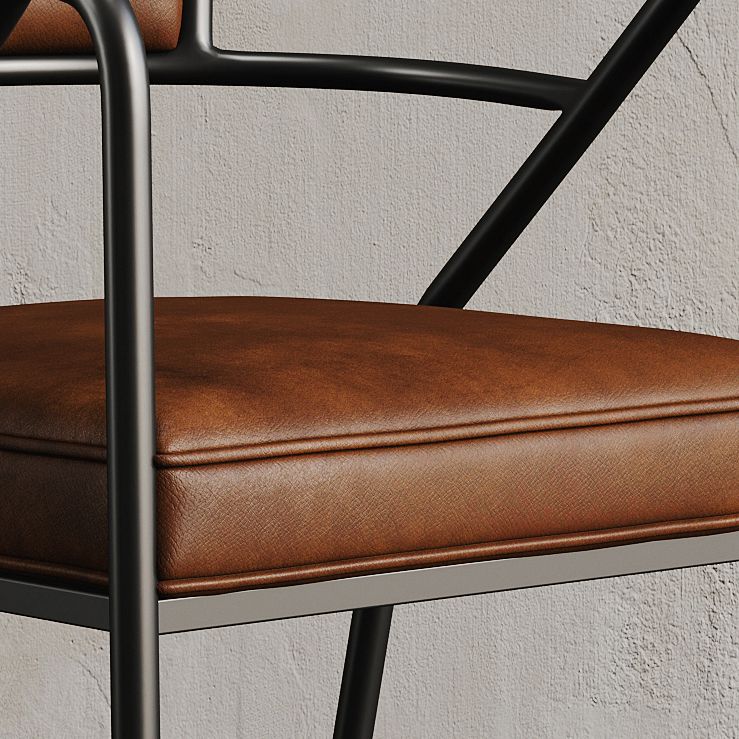 Glam Style Indoor Arm Chair Open Back 21.65" Wide Dining Chair