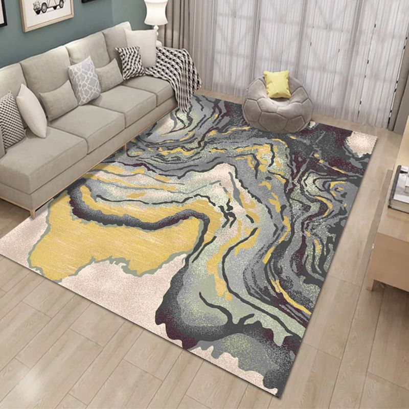 Modern Carpet Funky Abstract Print Carpet Polyester Carpet with Non-Slip Backing