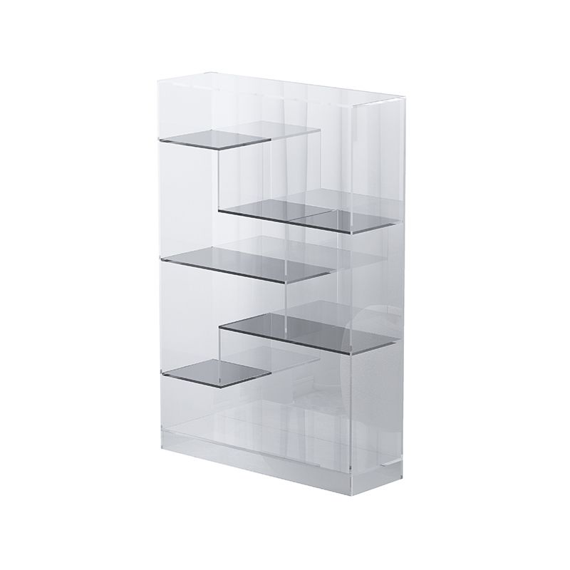 Contemporary Closed Back Bookshelf Standard Acrylic Bookcase with Shelves