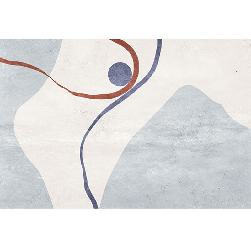 Creative Abstract Print Rug Apricot Tone Polyester Area Carpet Non-Slip Backing Rug for Living Room