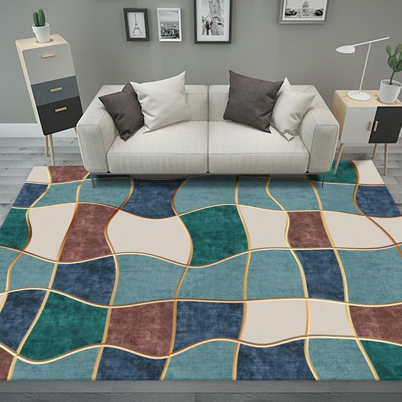 Contemporary Style Rectangle Shape Rug Stain Resistant Rug for Home Decor