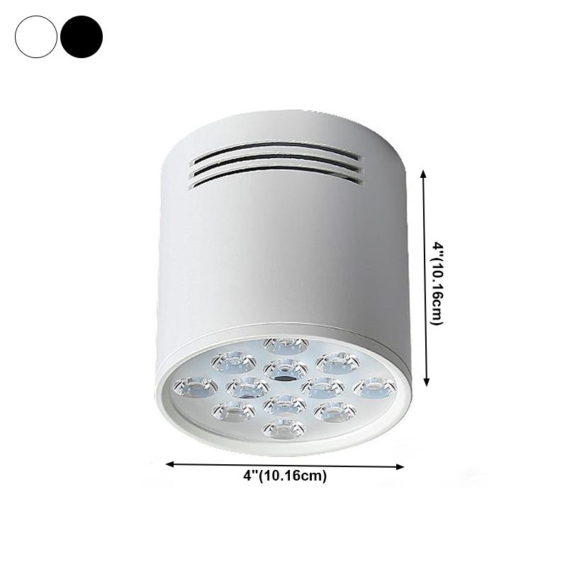Cylindrical Shape Ceiling Lamp Modern Simple Style Aluminium 1 Light Flush Mount for Aisle