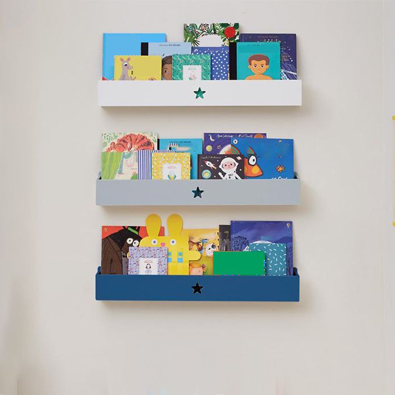 Engineered Wood Contemporary Bookshelf Floating Closed Back Bookcase