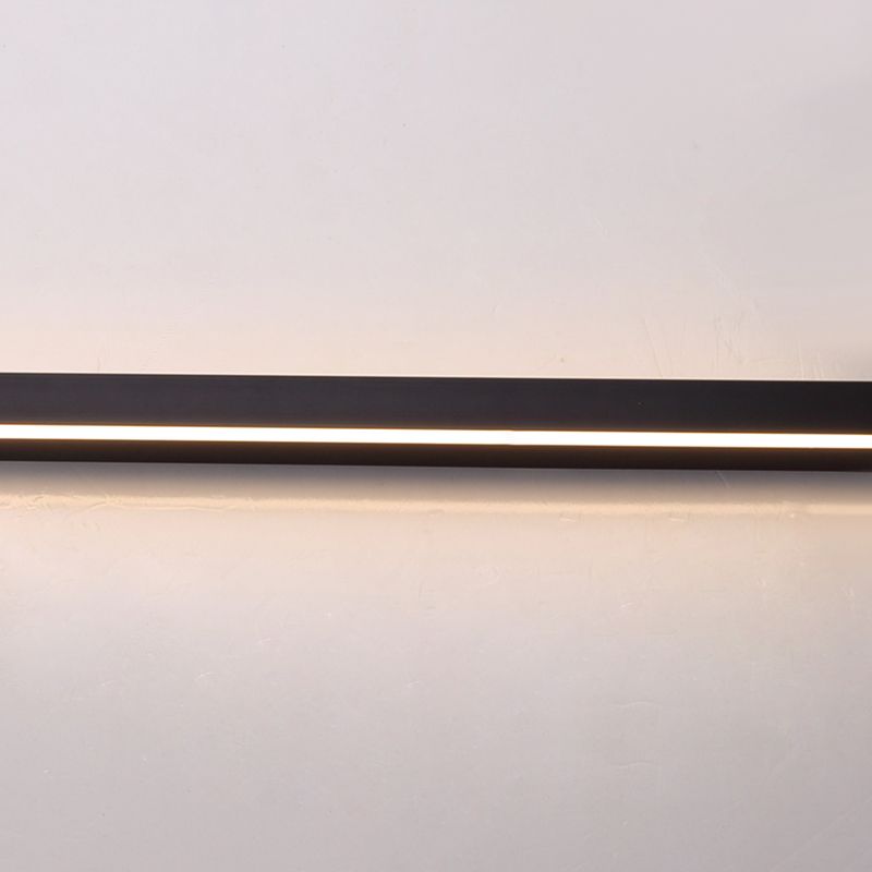 Linear Shade Metal Wall Sconce Modern Style 1 Light Wall Mounted Light in Black
