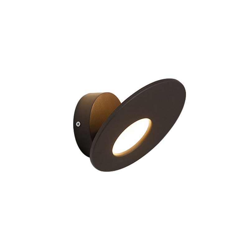 Stile semplicistico Round Acrilic Sconce Sconce Lampada montata a parete integrata in bianco/nero per camera da letto