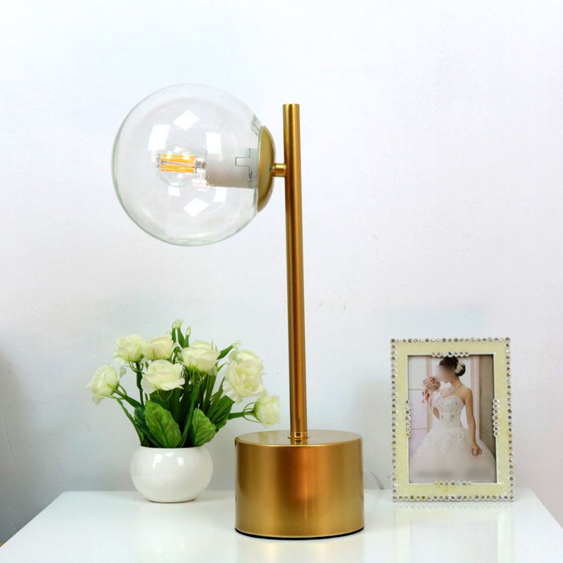 Modern Style Spherical Night Table Lamp Glass One Light Table Light